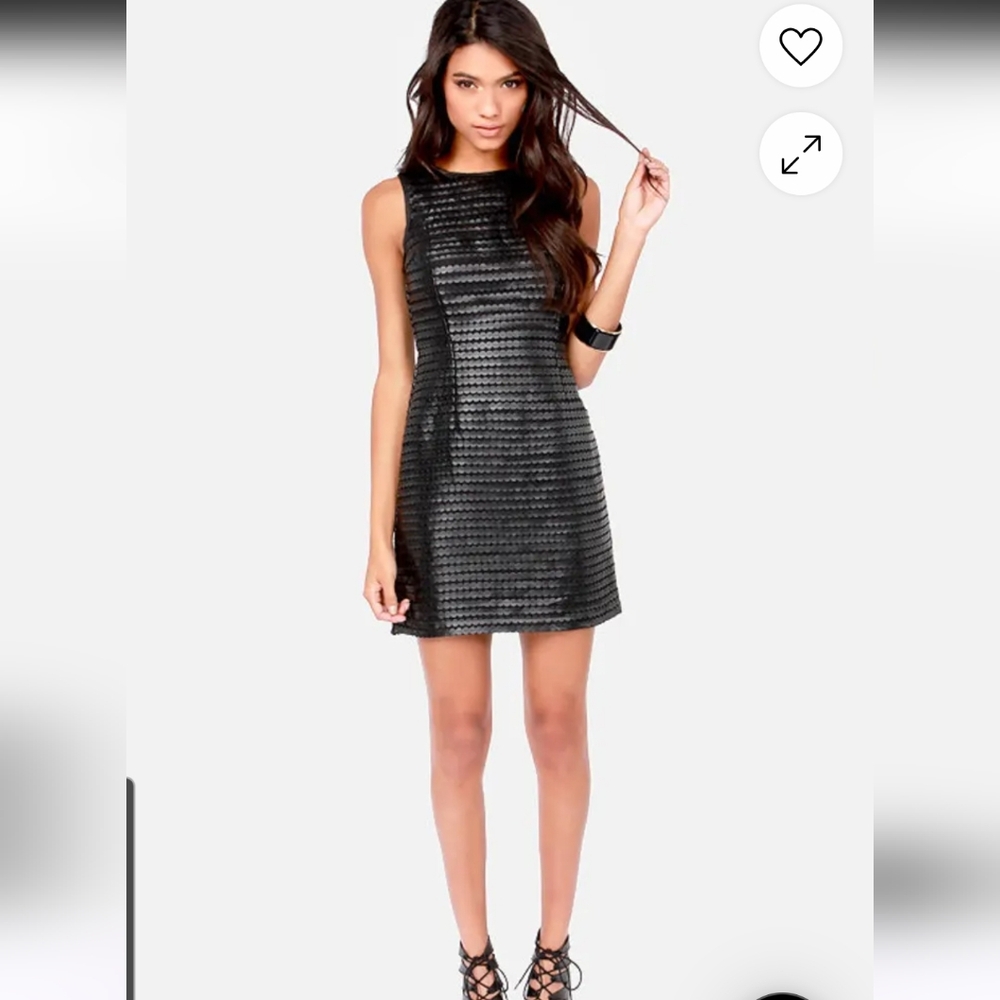 BB Dakota Branson Veagan Leather    Black Dress